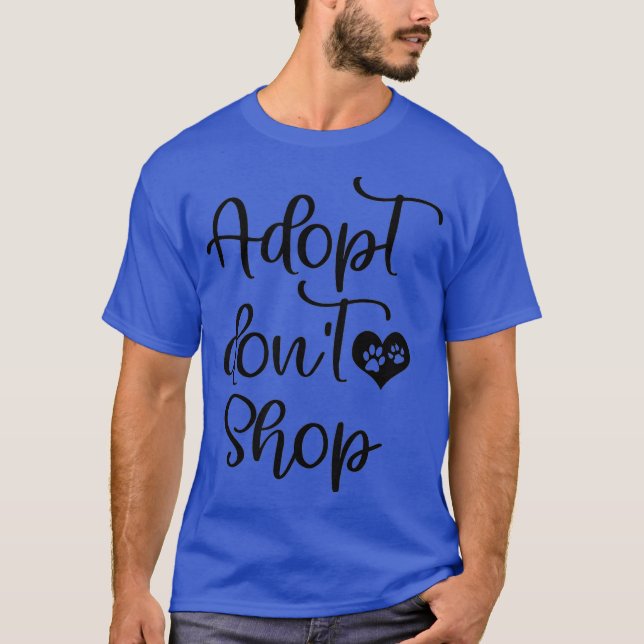 Camiseta Adote Bonito Não Compre Dizendo Cão-De-Socorro (Frente)
