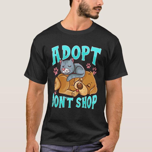 Camiseta Adote Não Compre Gato & Cachorro (Frente)