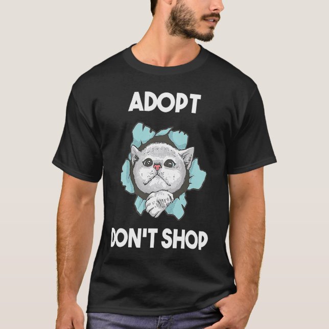 Camiseta Adote não compre Gatos 1 (Frente)