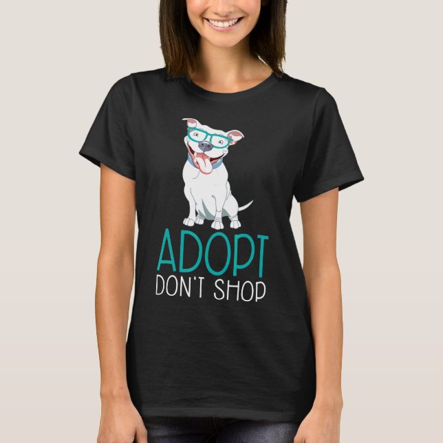 Camiseta Adote Não Compre Presente de Adoção de Pitbull Par (Frente)