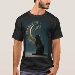 Camiseta "Adote o Eclipse" Ilustração do Gato Celestial