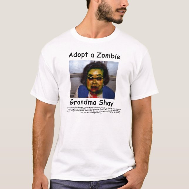Camiseta Adote o zombi de Shay da avó (Frente)