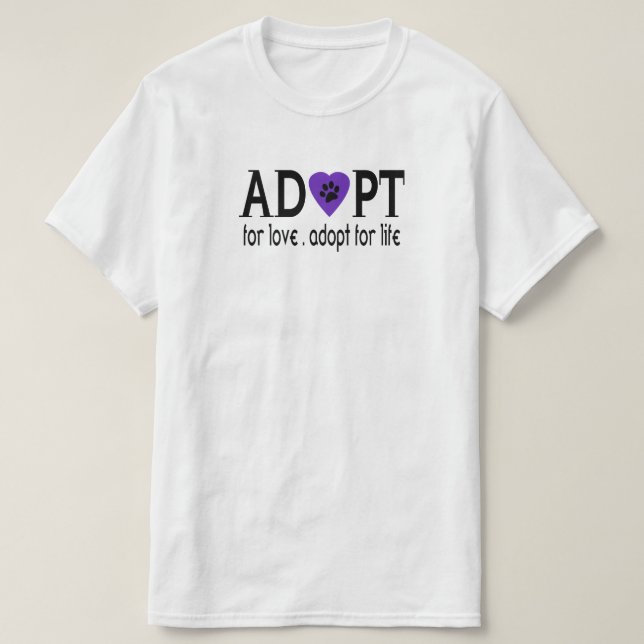Camiseta Adote Por Amor (Frente do Design)