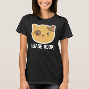Camiseta Adote por favor o t-shirt do salvamento do gato