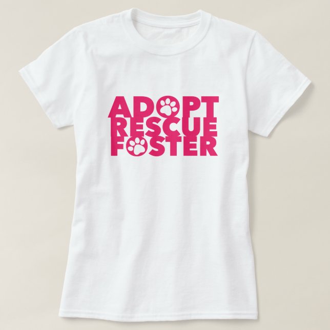 Camiseta Adote Resgate Acolhimento de Animais  (Frente do Design)