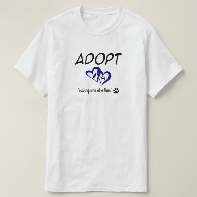 Camiseta Adote "Salvando Um de Cada Vez" (Frente do Design)