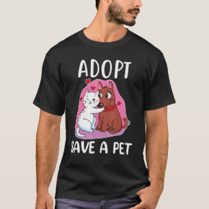 Camiseta Adote Salve Um Pet Gato E Cão Resgate De Animais S