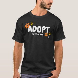 Camiseta Adote, Salve um Pet Resgate de Animais de Estimaçã
