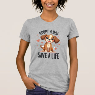 Camiseta Adote Um Cachorro Salve Uma Vida Vintage Fofa Resg