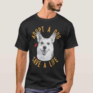 Camiseta Adote Um Cão Salve Uma Vida Resgate Pembroke Welsh