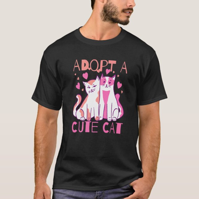 Camiseta Adote Um Gatinho Fofo (Frente)