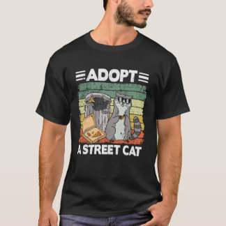 Camiseta Adote um Gato de Rua Lixeira Panda de Pizza R