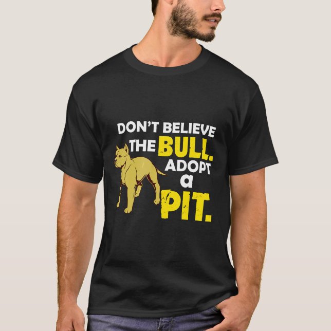 Camiseta Adote Um Pit Pitbull Presente Pit Bull Terrier Nov (Frente)