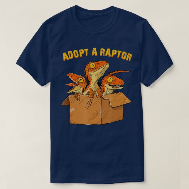Camiseta Adote um raptor engraçado, os animais de estimação (Frente do Design)