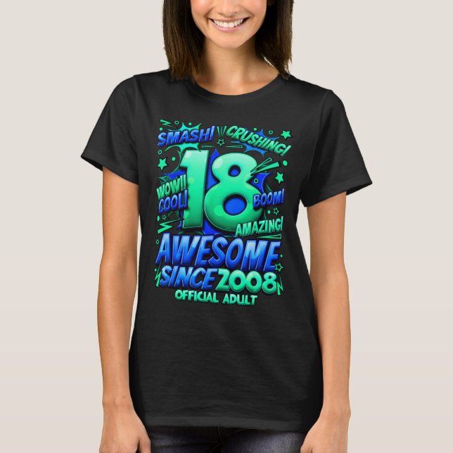 Camiseta Adult 18 Year Old For Boys 18th Birthday Boy  (Frente)