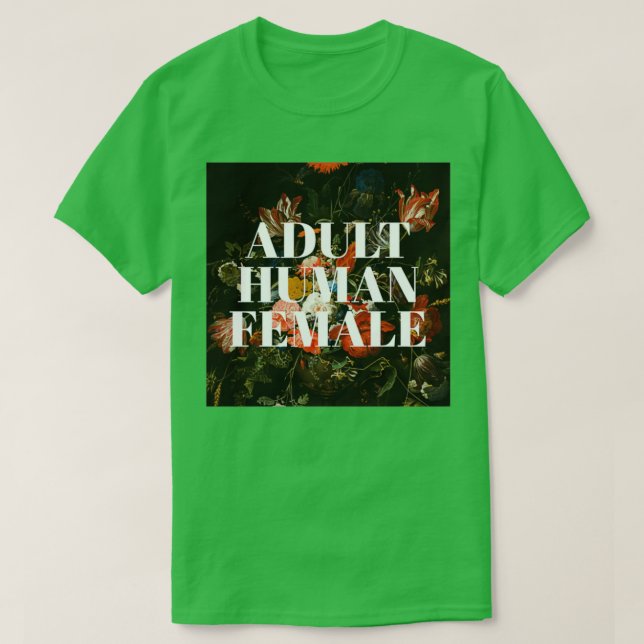 Camiseta Adult human female Renaissance flowers (Frente do Design)