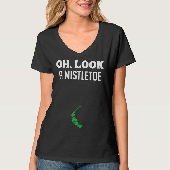 Camiseta Adult Humor Christmas Mistletoe Dirty Santa Under  (Frente)