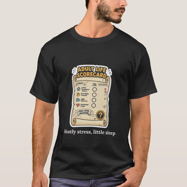Camiseta Adult Life Scorecard Funny Adulting Design (Frente)