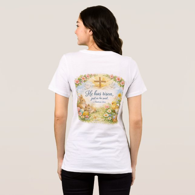 Camiseta adulta Has Risen (Verso completo)