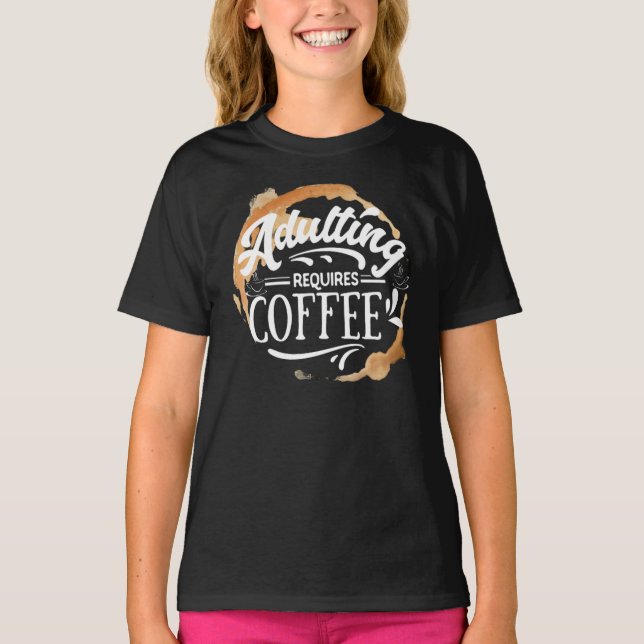 Camiseta ADULTAR REQUER CAFÉ - T-Shirt DO TAMPA-CAFÉ (Frente)