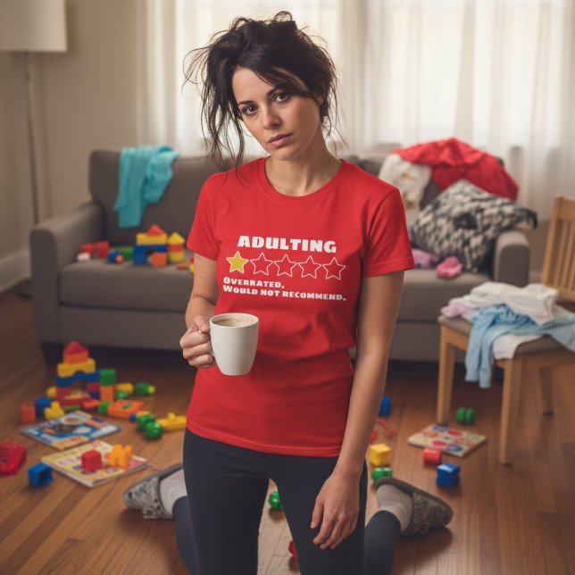 Camiseta Adulting Overrated Would Not Recommend One Star (Adulting Overrated Would Not Recommend One Star T-Shirt
by Ricaso. Overworked, stressed humor
)