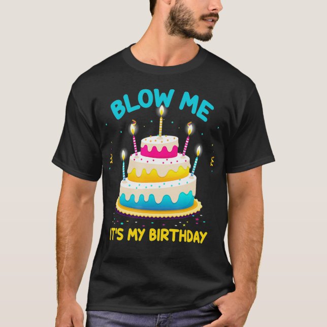 Camiseta Adulto Aniversário Me Explode É Meu Aniversário En (Frente)