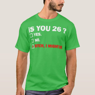 Camiseta Adulto Engraçado 26 Anos 26 Anos Aniversário Prese