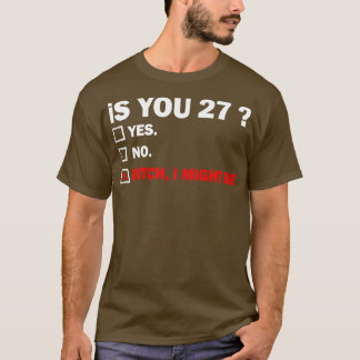 Camiseta Adulto Engraçado, 27 Anos, Presente De Aniversário