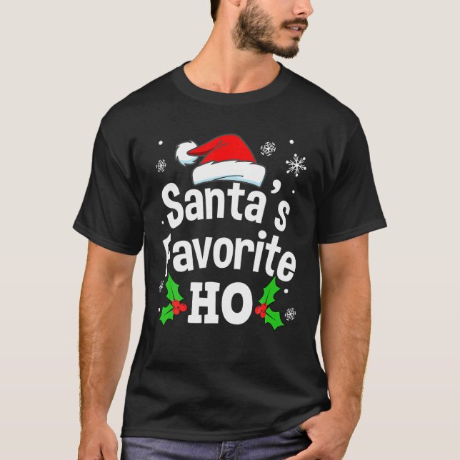 Camiseta Adulto Sujo e Engraçado Pajama Homens de Natal (Frente)
