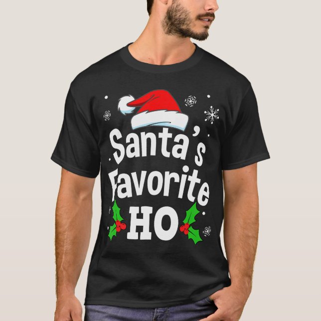 Camiseta Adulto Sujo e Engraçado Pajama Homens de Natal (Frente)