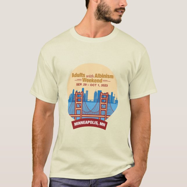 Camiseta Adultos com Albinismo Fim de Semana Minneapolis Te (Frente)