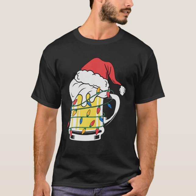 Camiseta Adultos do grupo natalino da família Beer Lover (Frente)