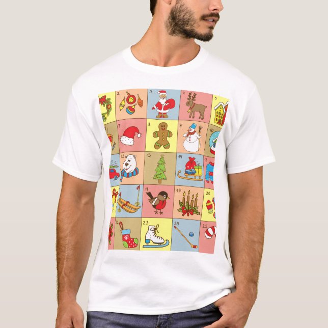 Camiseta Advento de Natal: Coleção de Elementos de Portas (Frente)