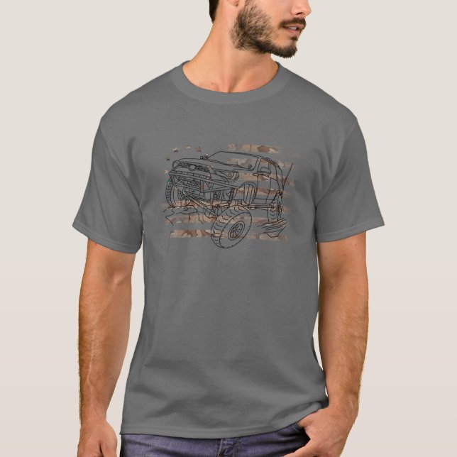 Camiseta Adventure 101 4Runner Desert Camo Flag (Frente)