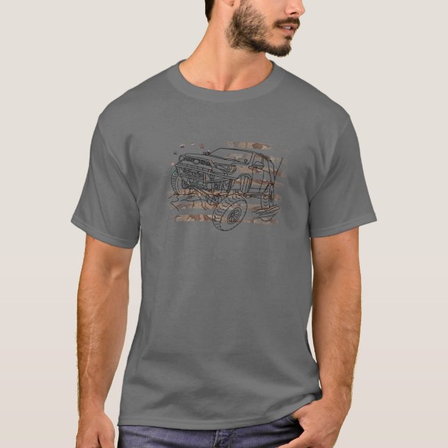 Camiseta Adventure 101 4Runner Desert Camo Flag (Frente)