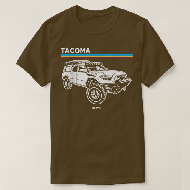 Camiseta Adventure 101 Retro Tacoma (Frente do Design)