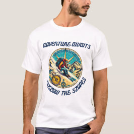 Camiseta Adventure Aguarda a Viagem de Esqui Compass