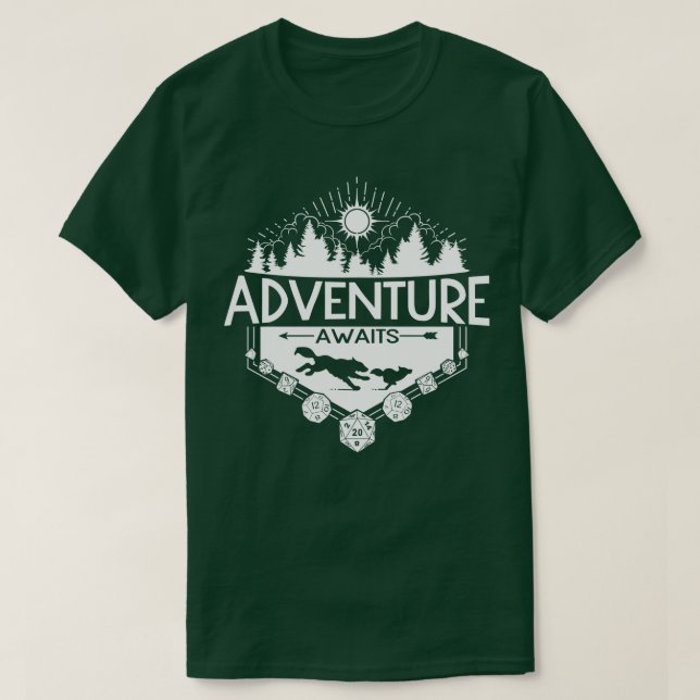 Camiseta Adventure Aguarda Versão Branca (Frente do Design)