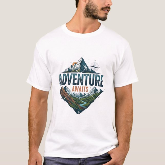 Camiseta Adventure Awaits Peaks & Valleys (Frente)