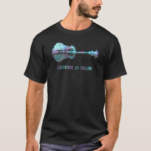 Camiseta Adventure Está Chamando De Aquarela Música De Árvo