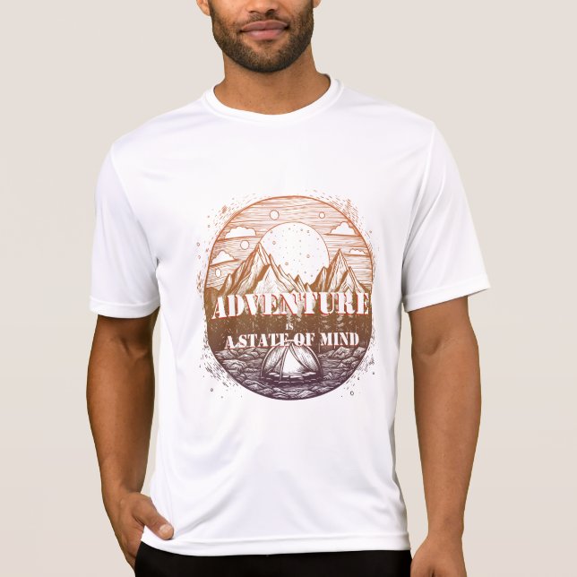 Camiseta Adventure Hiking, Adventure é um estado mental (Frente)
