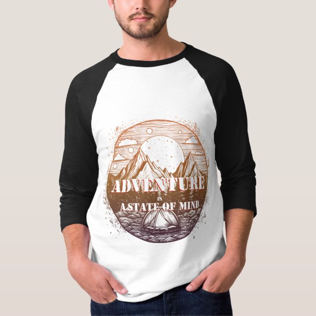 Camiseta Adventure Hiking, Adventure é um estado mental (Frente)