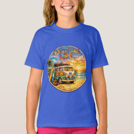 Camiseta Adventure Life Retro Hippie Beach Sunset Graphic 