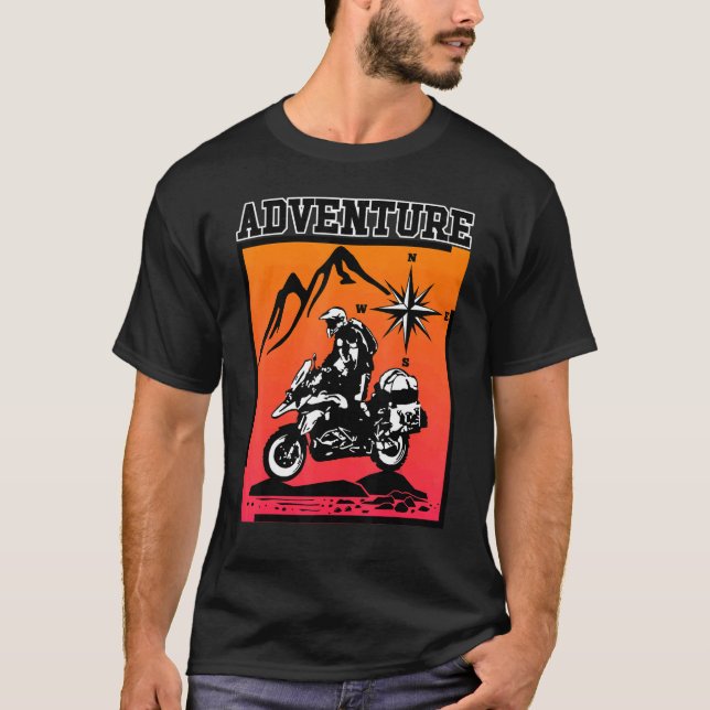 Camiseta Adventure Motorcycle Biker Rider Off Road Motorbik (Frente)