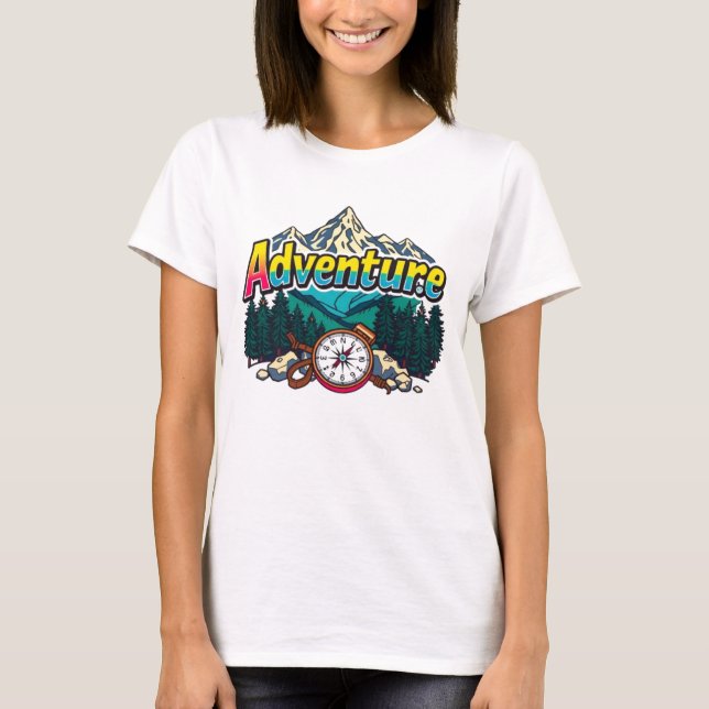 Camiseta Adventure Mountain – Outdoor Hiking Nature Design  (Frente)