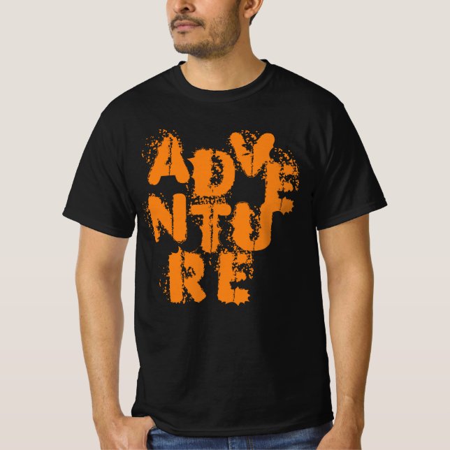 Camiseta ADVENTURE Orange Lettering (Frente)