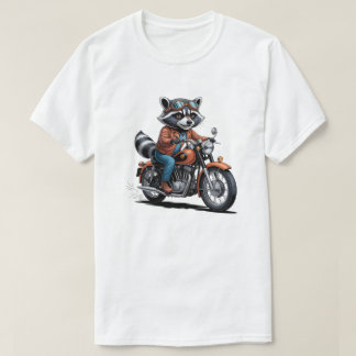 Camiseta Adventure Raccoon Biker Classic Motorcycle Graphic