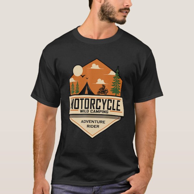 Camiseta Adventure Rider Motorbike Wild Camping Off Road Mo (Frente)