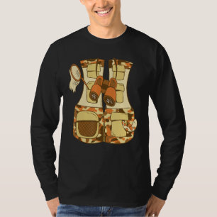 Camiseta Adventure Safari Vest Com Binoculares De Expedição