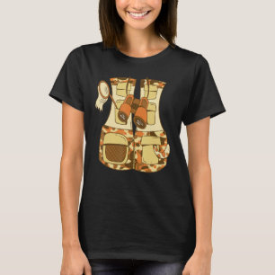 Camiseta Adventure Safari Vest Com Binoculares De Expedição